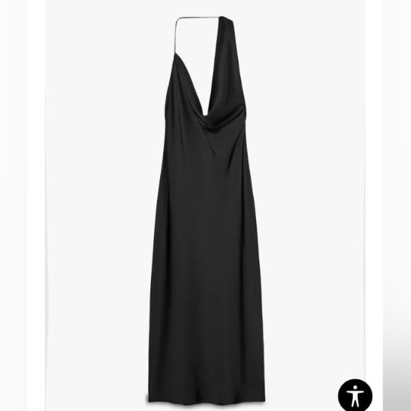 Zara Black Halter Sheath Midi Dress - Picture 6 of 8
